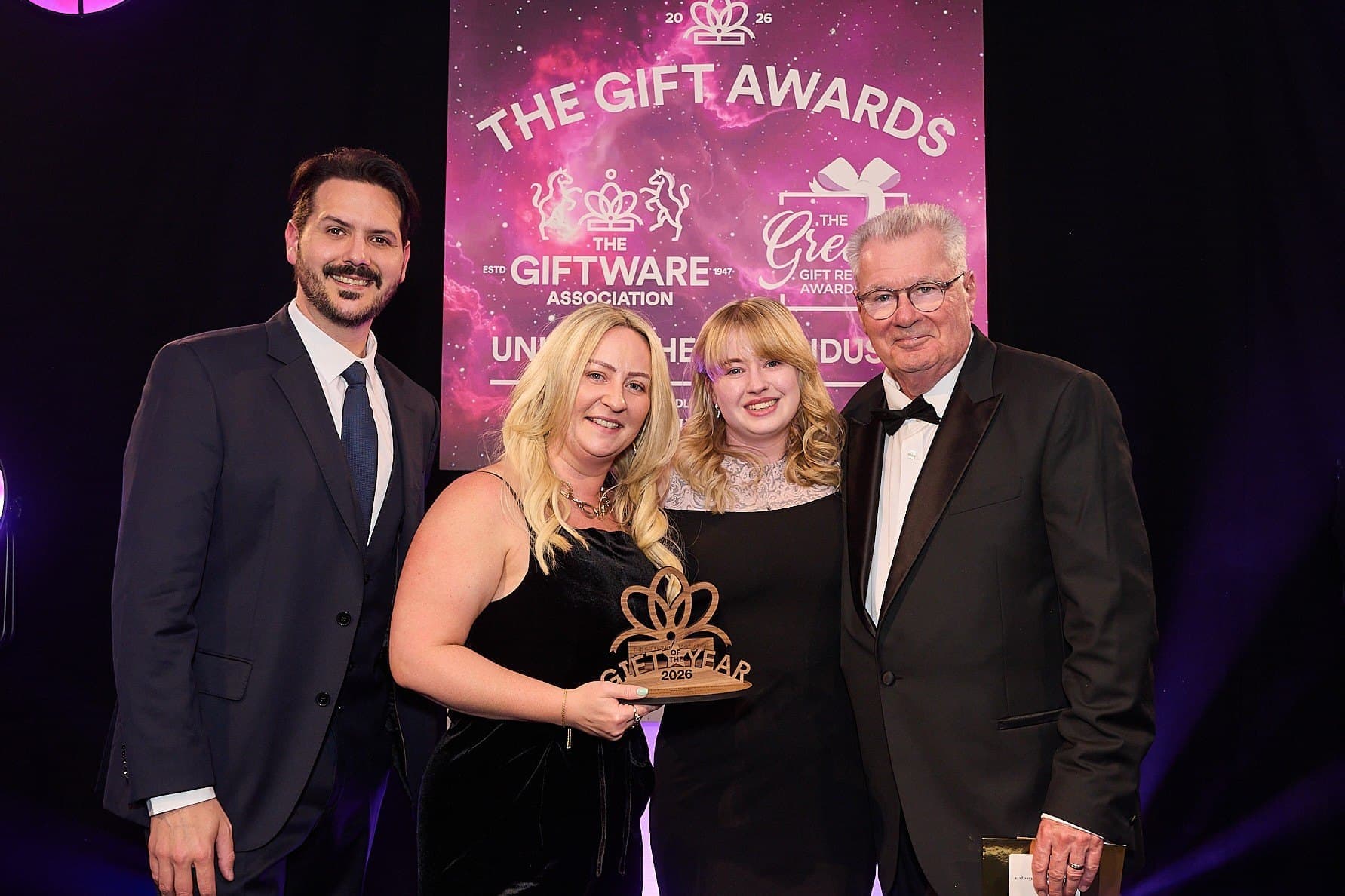 The Thinking Gifts team receiving a Gift of the Year award